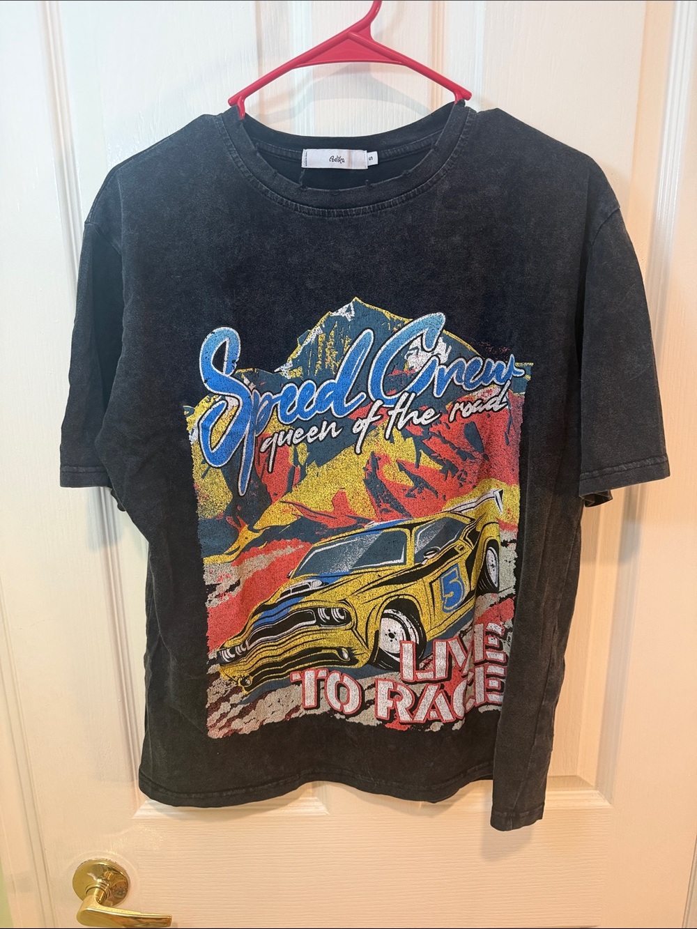 Adika Black Graphic 'Speed Crew' Racing Tee